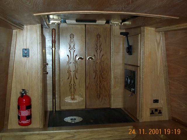 hatch and engine controls from the inside